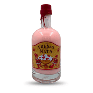 Botella de Crema de Fresas con Nata